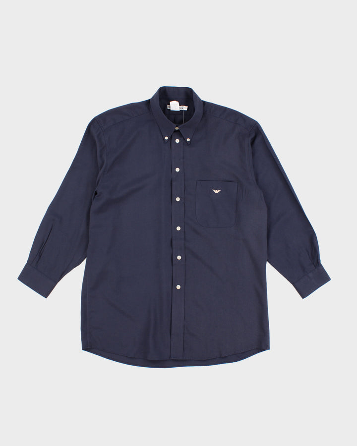 Vintage 90s Emporio Armani Navy Dress Shirt - XL