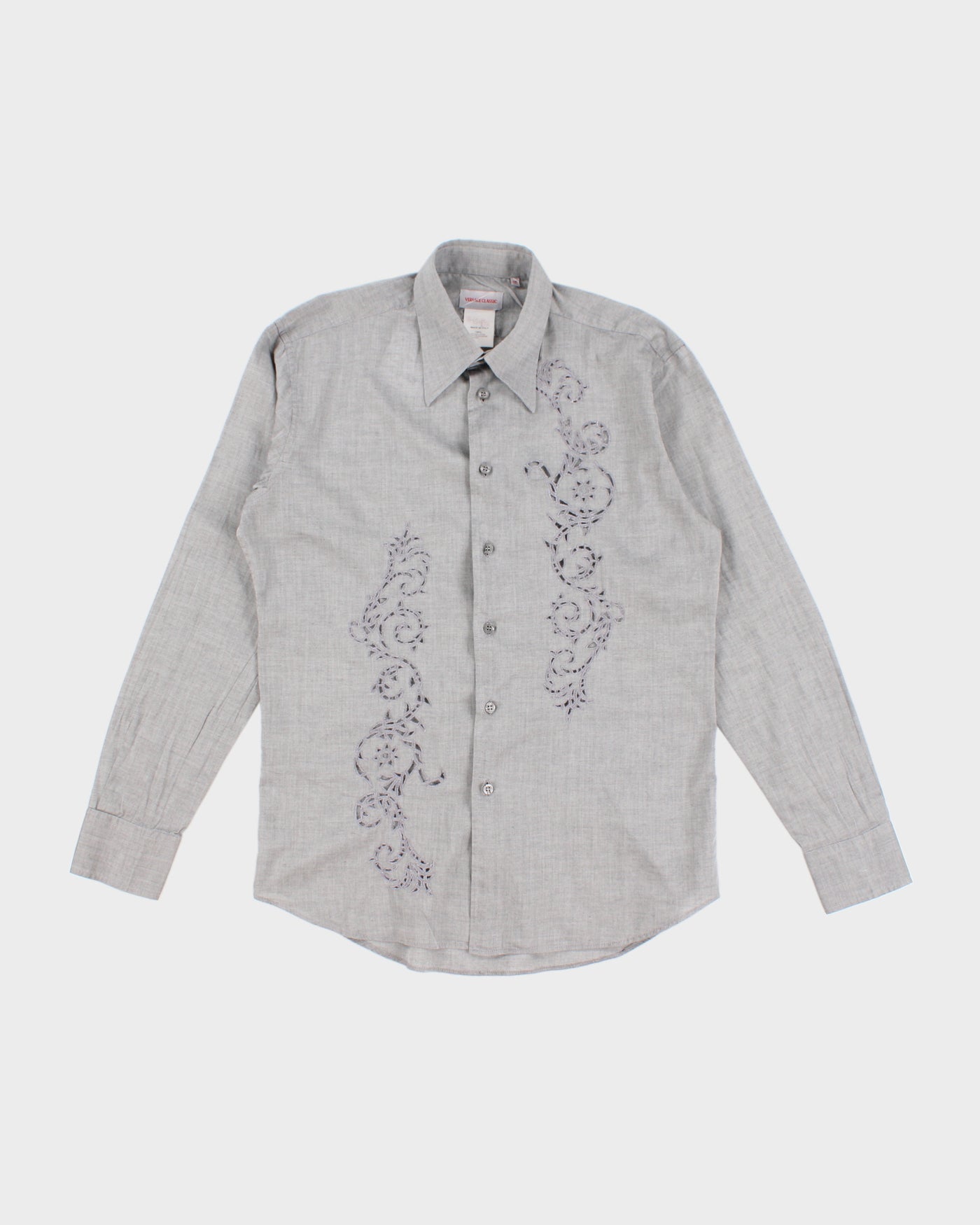 Vintage 00s Versace Classic Grey Dress Shirt - M/L