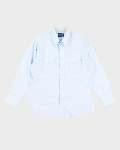 Vintage 90s Wrangler Blue Stripe Western Shirt - XL