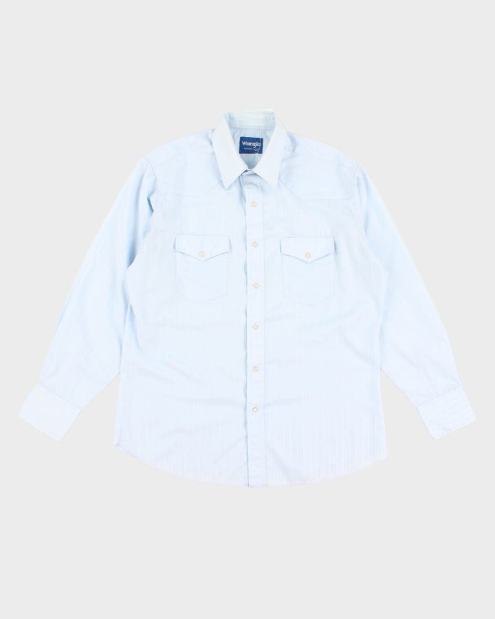 Vintage 90s Wrangler Blue Stripe Western Shirt - XL