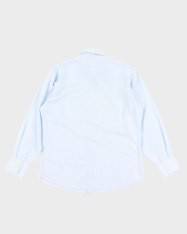 Vintage 90s Wrangler Blue Stripe Western Shirt - XL