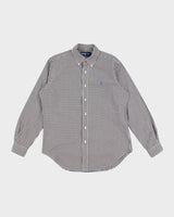 Vintage 90s Ralph Lauren Black &amp; White Gingham Shirt - M/L