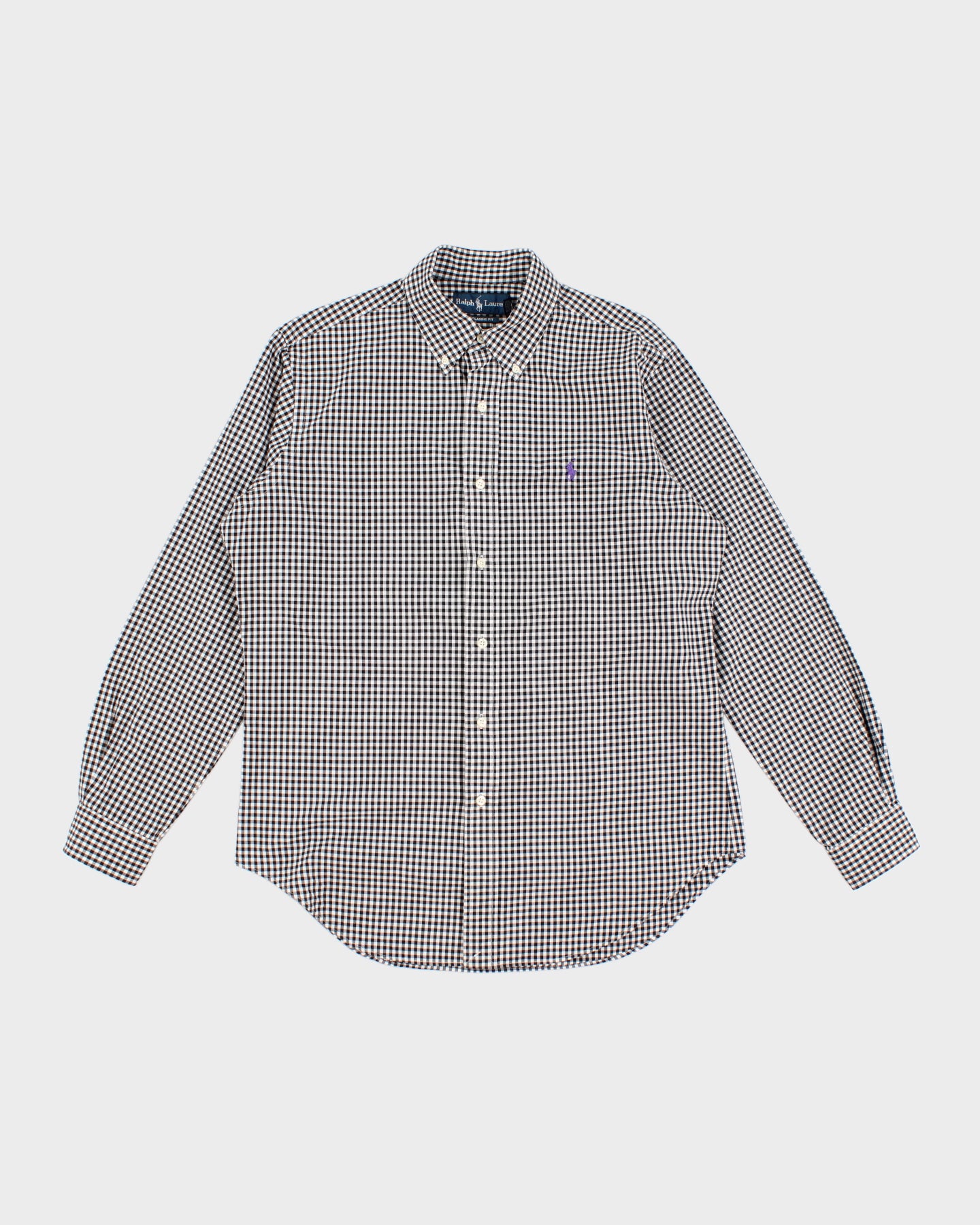 Vintage 90s Ralph Lauren Black &amp; White Gingham Shirt - M/L