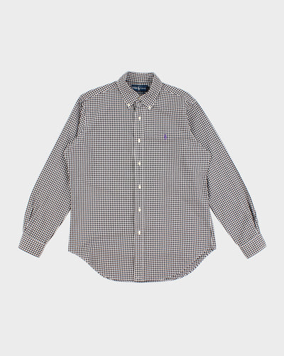 Vintage 90s Ralph Lauren Black & White Gingham Shirt - M/L