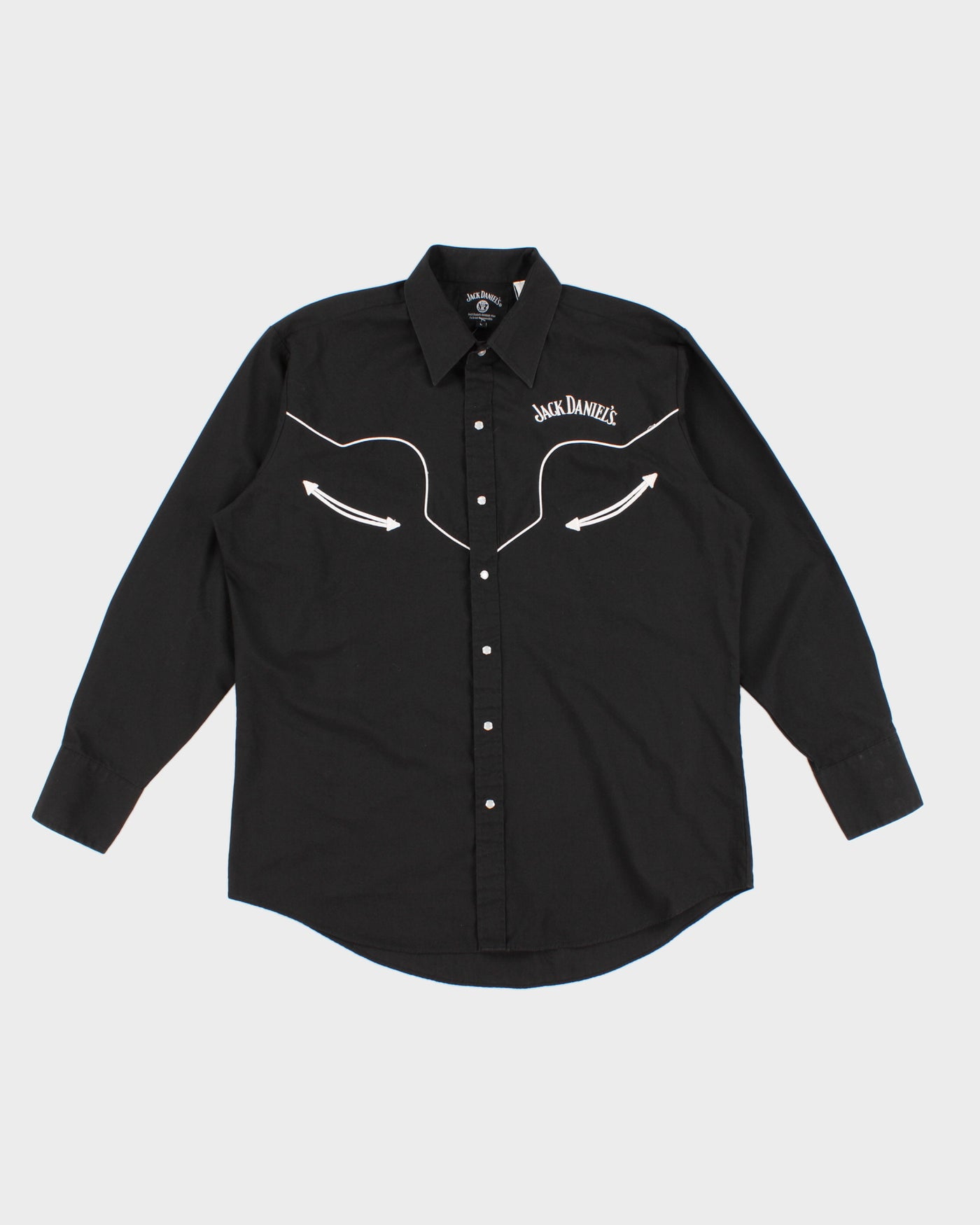 Jack Daniels Black Long Sleeve Western Shirt - L