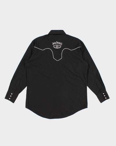 Jack Daniels Black Long Sleeve Western Shirt - L