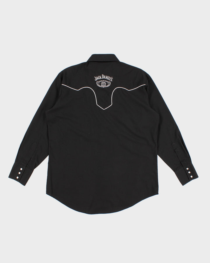 Jack Daniels Black Long Sleeve Western Shirt - L