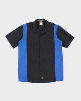 Dickies Mens Black &amp; Blue Bowling Shirt - L