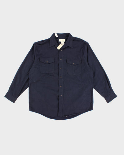 Vintage 00s Eddie Bauer Thick Navy Shirt - XL