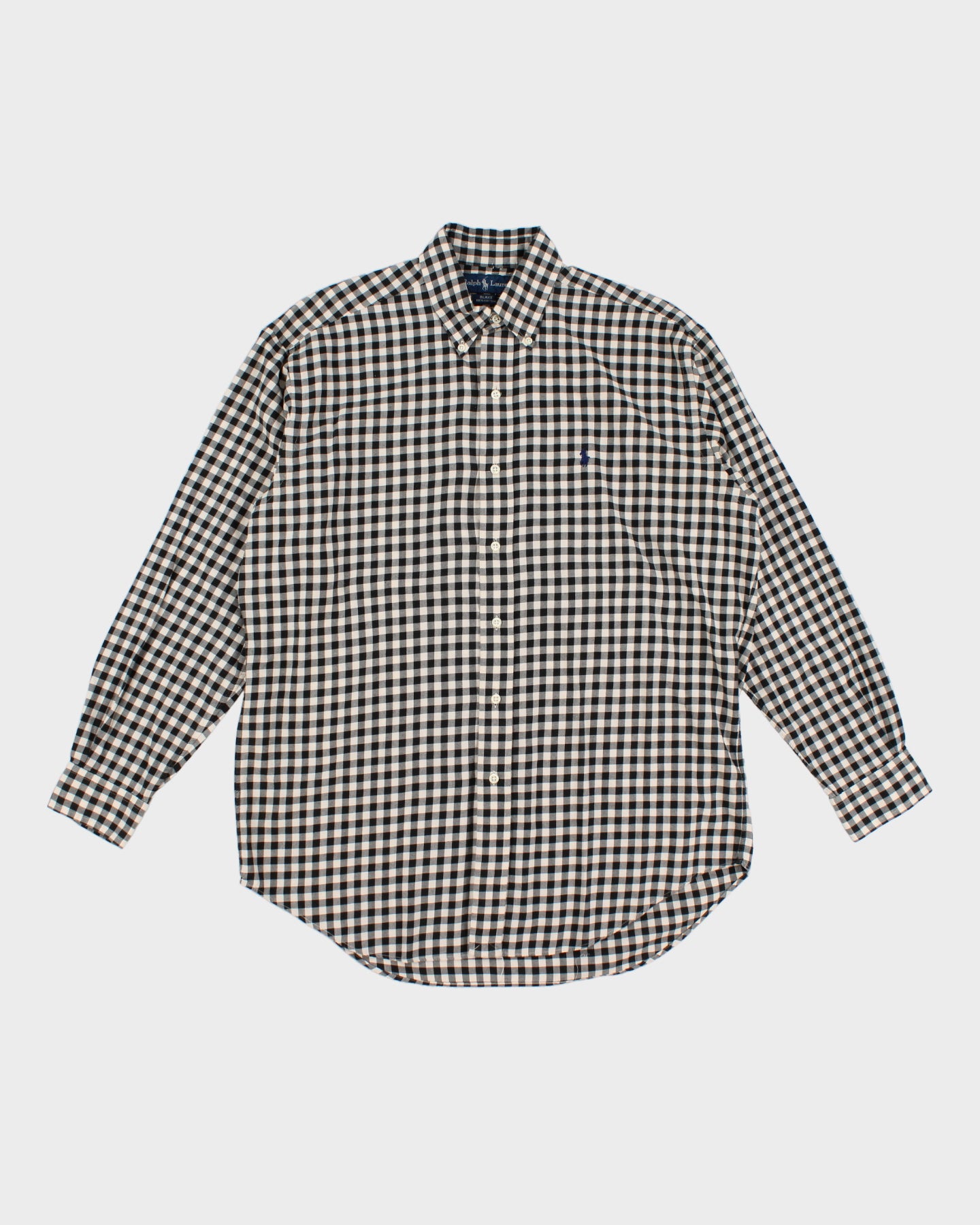 Black and White Checked Ralph Lauren Shirt - M