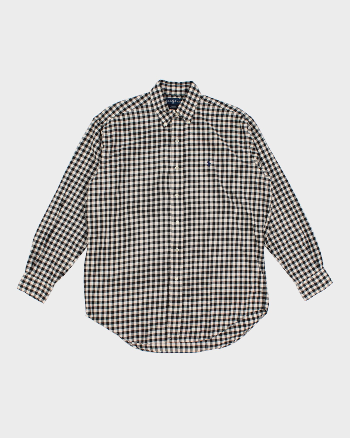 Black and White Checked Ralph Lauren Shirt - M
