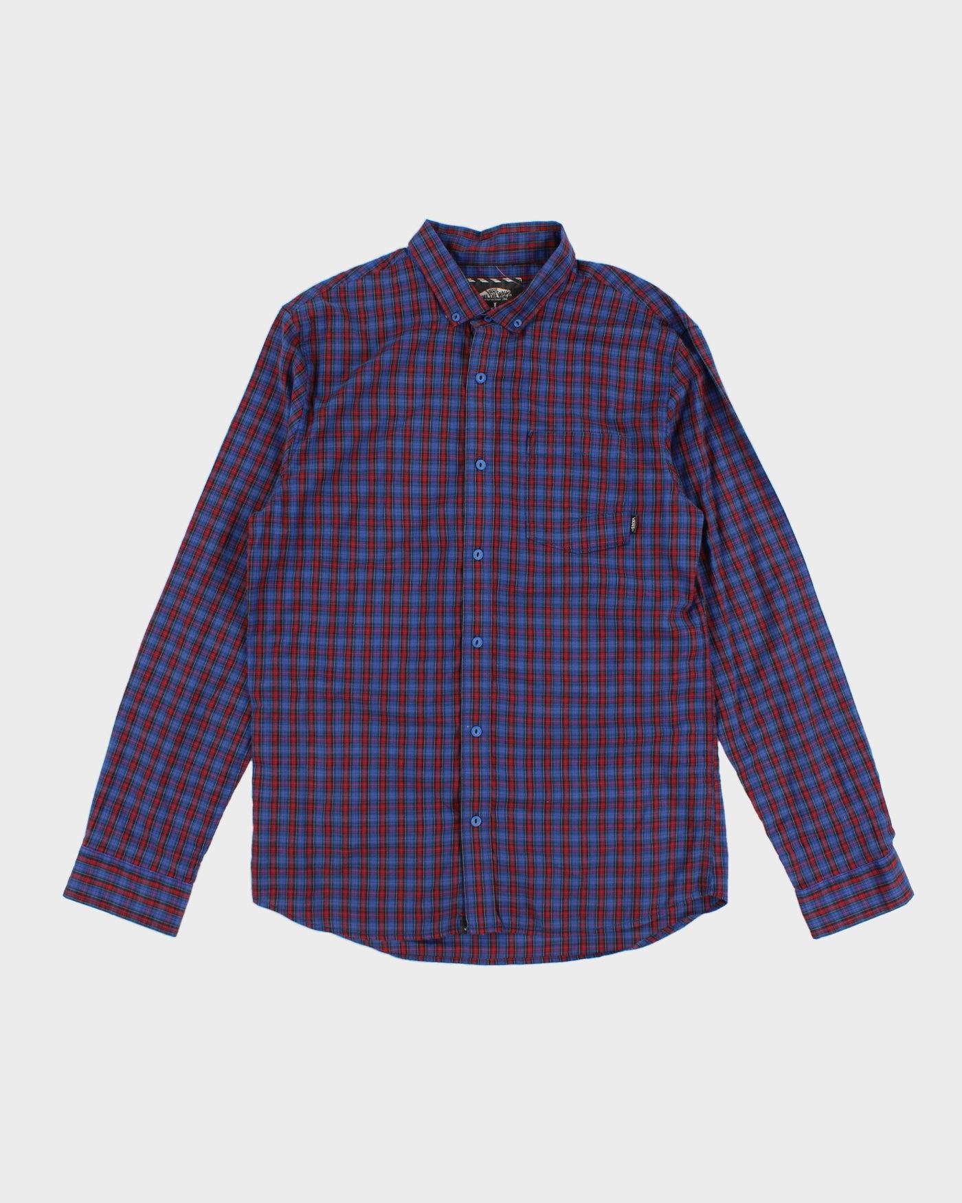 Blue and Red Check Vans Shirt - L