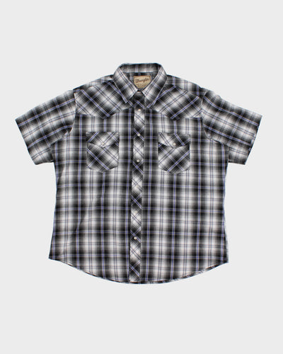 Wrangler Checked Blue Western Shirt - XL
