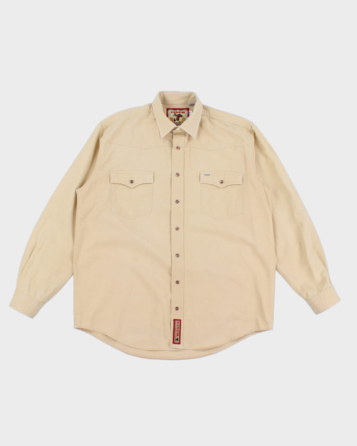 Vintage Western Mid-Weight Cream Shirt - L