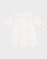 Y2K 00s Parasuco Studded White Short Sleeved Shirt - XL