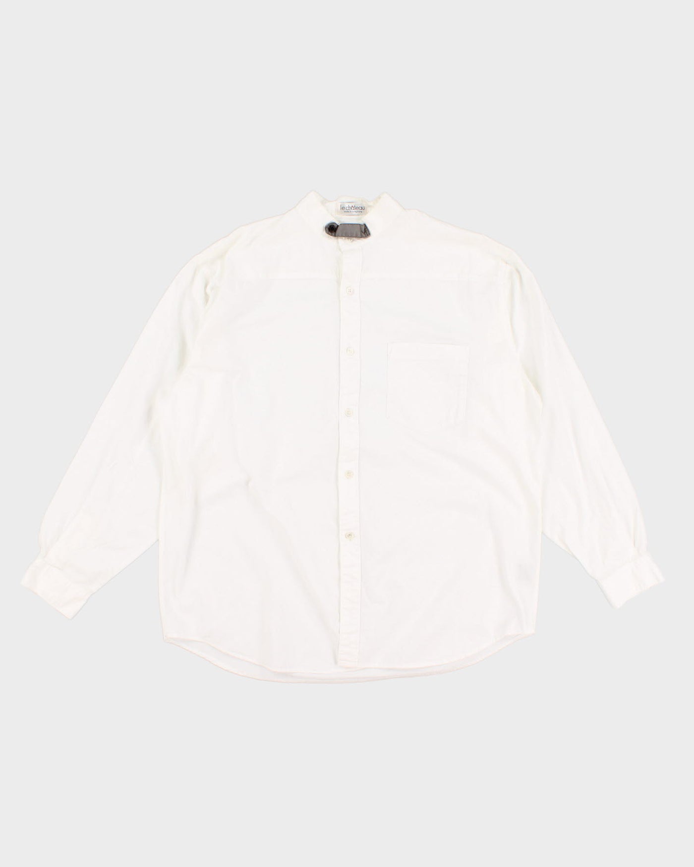 00s Le Chateau Grandad Collar Oversized White Shirt - XXXL