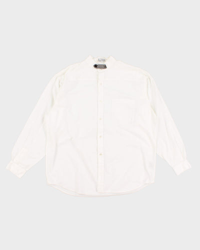 00s Le Chateau Grandad Collar Oversized White Shirt - XXXL