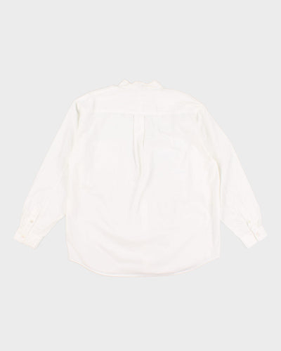 00s Le Chateau Grandad Collar Oversized White Shirt - XXXL