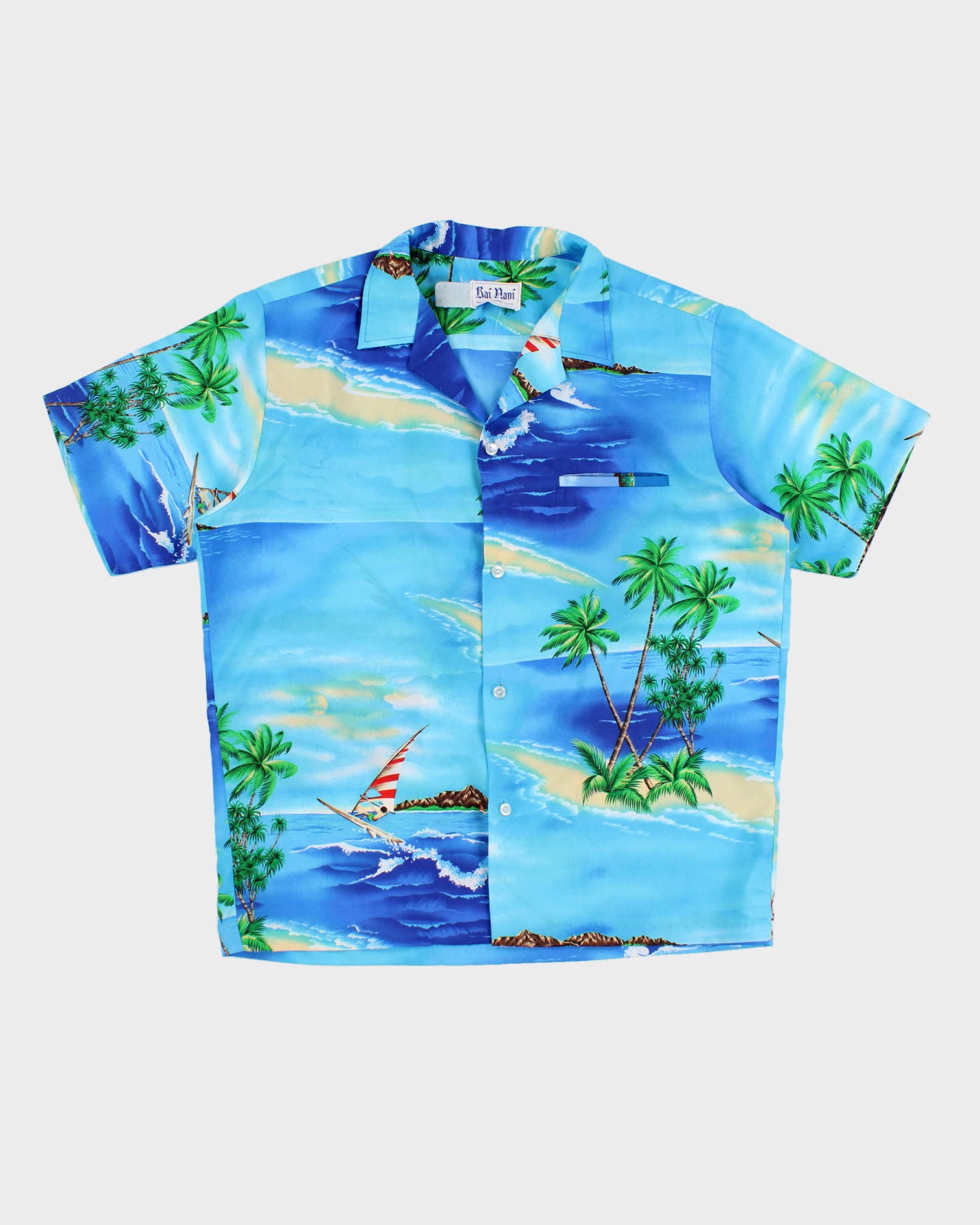 Vintage 80s Rai Nani Blue Hawaiian Shirt - XXL