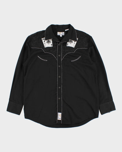 Vintage 90s Panhandle Slim Oversized Embroidered Western Shirt - L