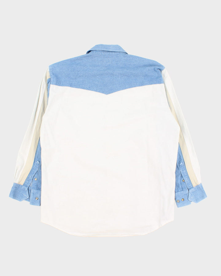 Vintage 90s Alamosa White/Denim Shirt - XXL