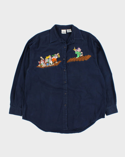 Vintage 90s Disney 7 Dwarfs Embroidered Shirt - L