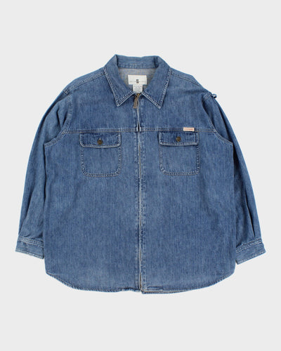 Vintage 90s Cotton Ginny Denim Zip-Up Shirt - XL