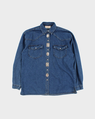 90's Western Denim Shirt - L