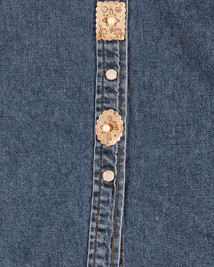 90's Western Denim Shirt - L