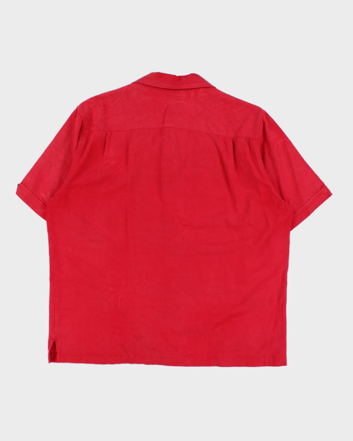 Vintage San Dino Red Silk Blend Hawaiian Shirt - L