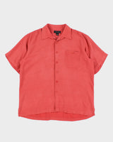 Vintage Toscano Oversized Silk Red Shirt - L