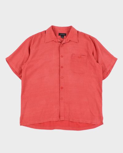 Vintage Toscano Oversized Silk Red Shirt - L