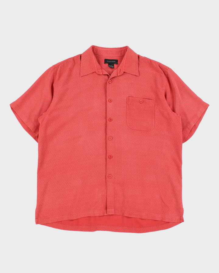 Vintage Toscano Oversized Silk Red Shirt - L