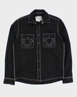 True Religion White Stitching Detailed Black Shirt - L