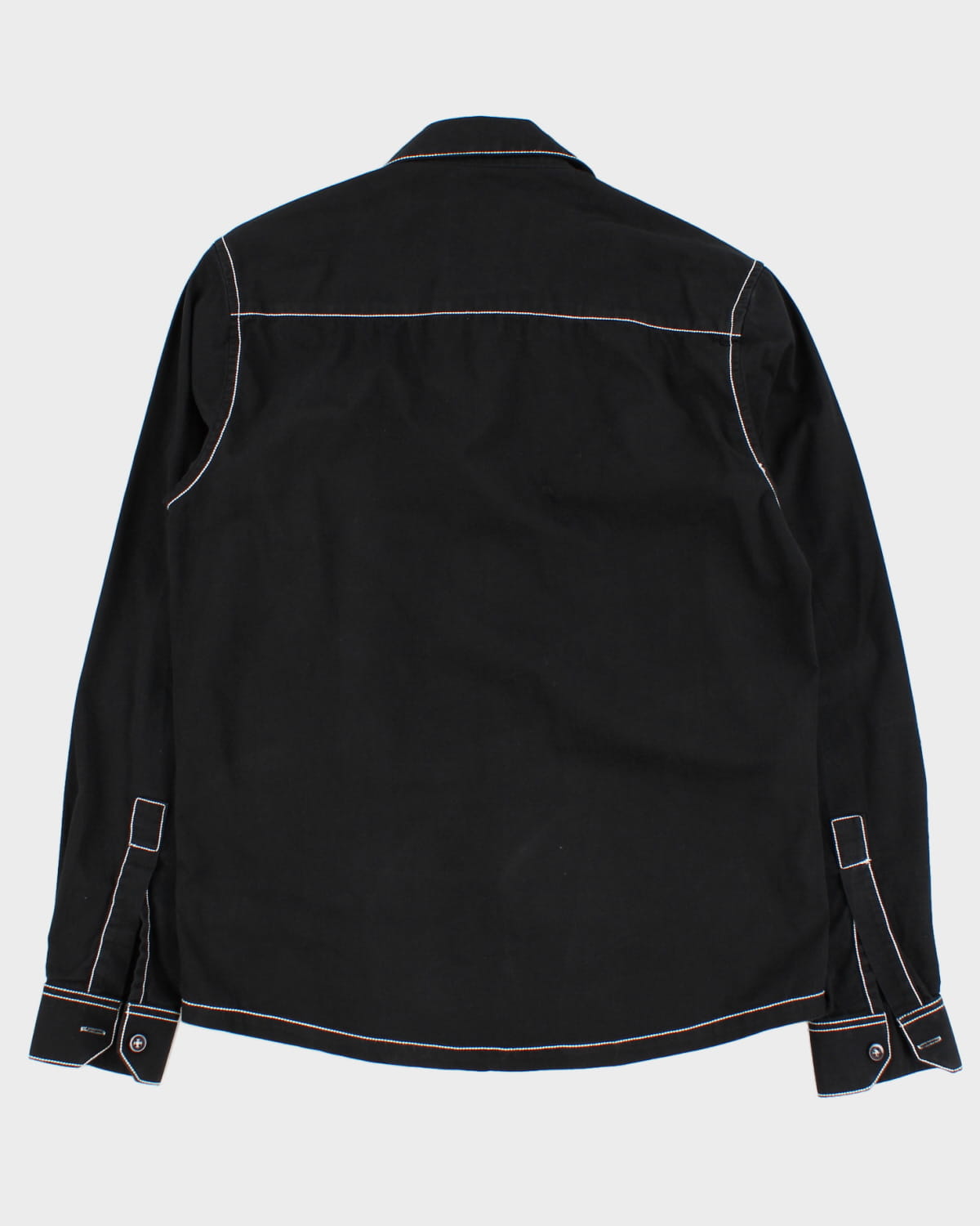 True Religion White Stitching Detailed Black Shirt - L