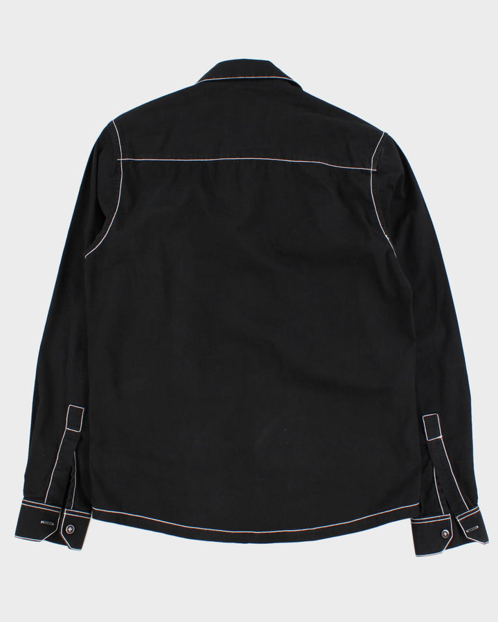 True Religion White Stitching Detailed Black Shirt - L