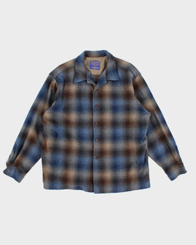 Pendleton Wool Blue Flannel Shirt - XL