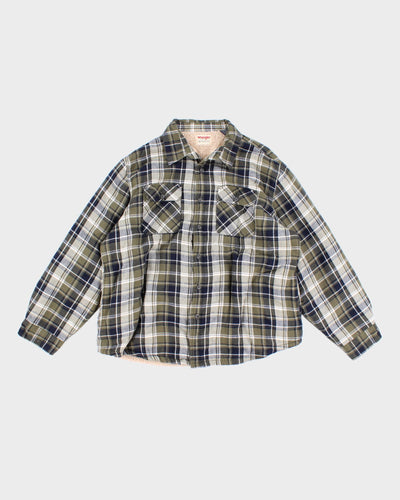 Vintage 90s Wrangler Sherpa Lined Flannel Shirt - XXL