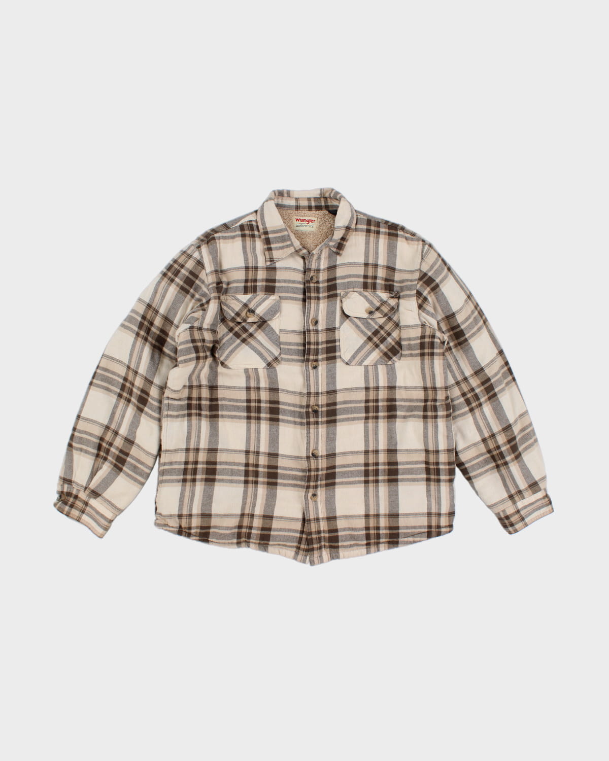 Vintage 90s Wrangler Sherpa Lined Flannel Shirt - L
