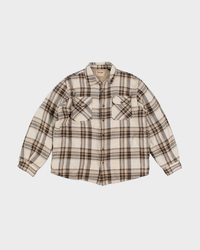Vintage 90s Wrangler Sherpa Lined Flannel Shirt - L