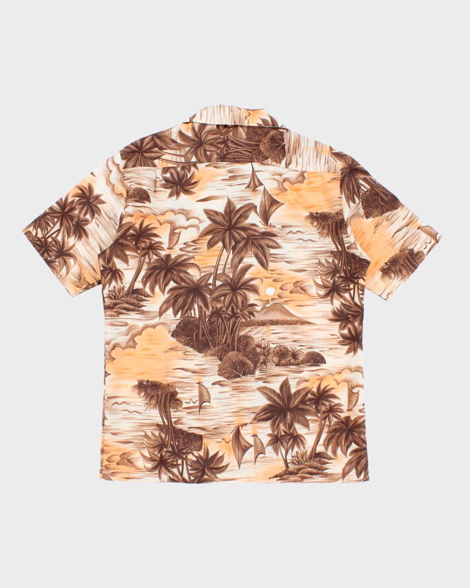 Vintage 70s Pomare Brown Hawaiian Shirt - M