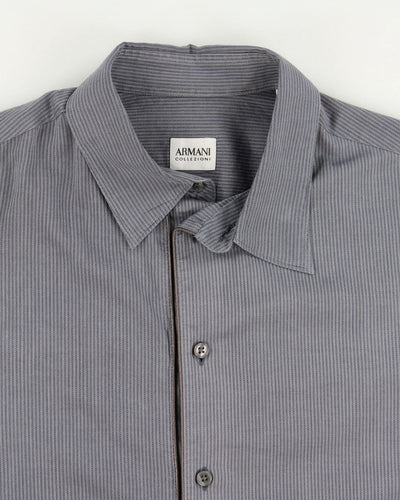 Vintage Armani Collezioni Grey Stripe Shirt - L