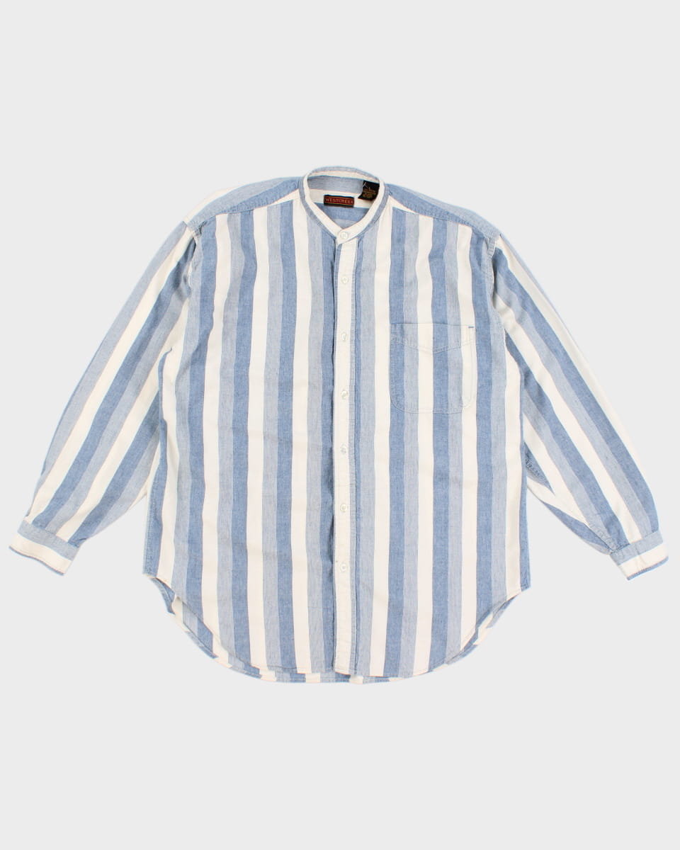 Vintage 90's 'Westcreek' Striped Denim Shirt - L