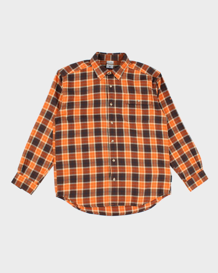 Columbia Titanium Orange Plaid Shirt - L