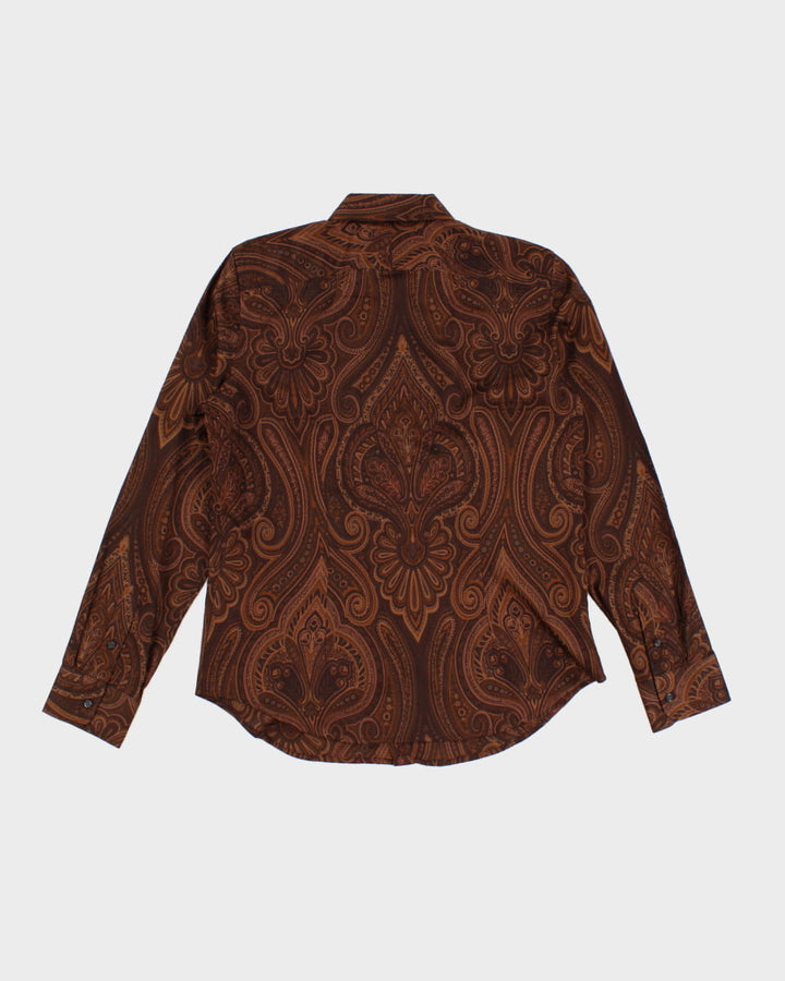 Vintage 90s Lauren By Ralph Lauren Brown Paisley Shirt - M