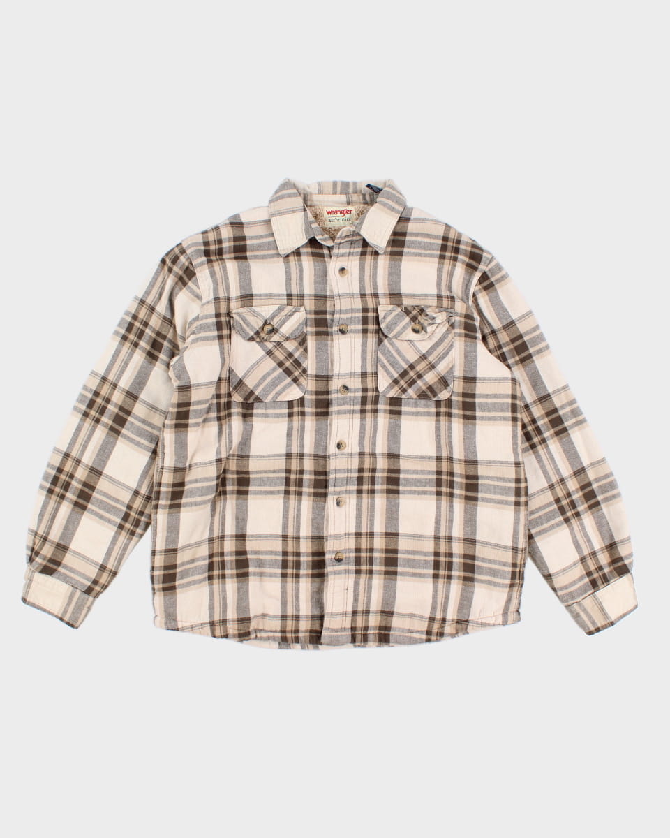 Vintage 90s Wrangler Fleece Lined Flannel Shirt - L