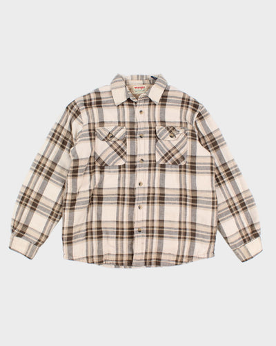 Vintage 90s Wrangler Fleece Lined Flannel Shirt - L