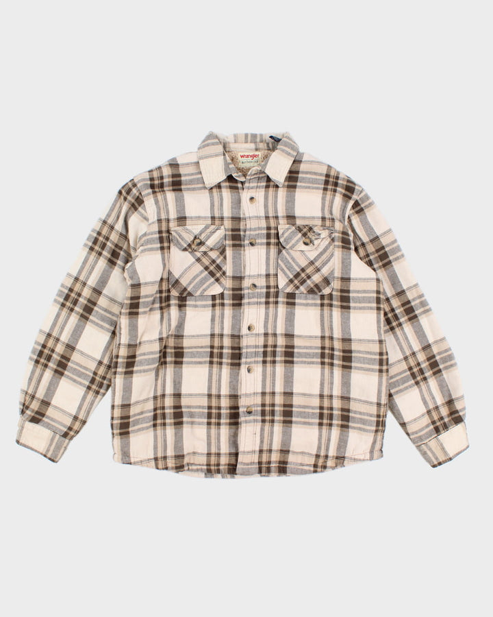 Vintage 90s Wrangler Fleece Lined Flannel Shirt - L