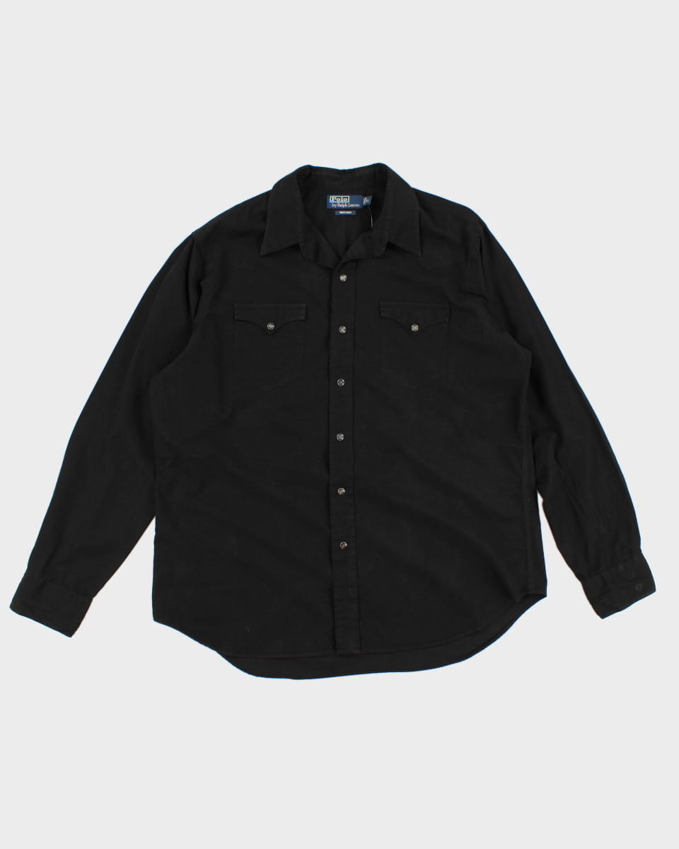 Vintage Ralph Lauren 90's All Black Western Shirt - XL