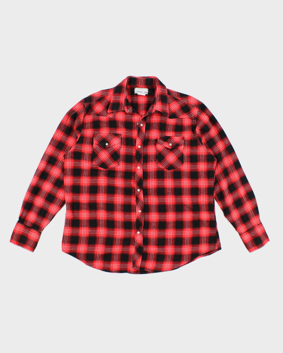 Vintage 90s Wrangler Western Flannel Shirt - XL